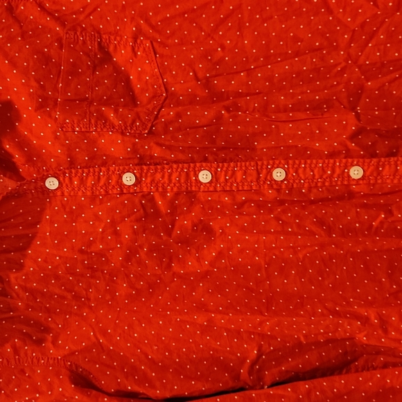 Red and white polka dot button up shirt - Picture 2 of 2